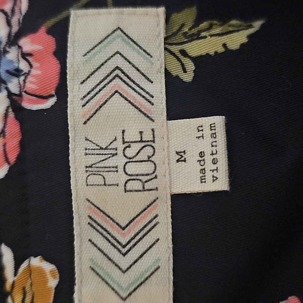 Pink Rose Floral Bomber Jacket - Black Multi Fully Lined - Picture 8 of 10